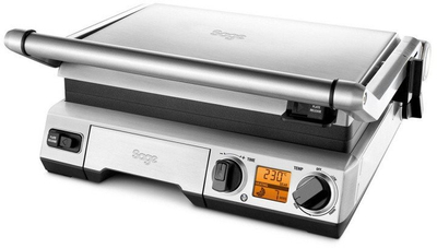Grill elektrik Sage The Smart Grill SGR820BSS2EEU1, 1800W, pllaka jo-ngjitëse, argjendtë