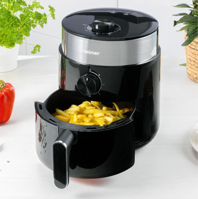 Fritezë me ajër të nxehtë Zelmer ZAF2500, 1200W, 2.5L, e zezë argjendi