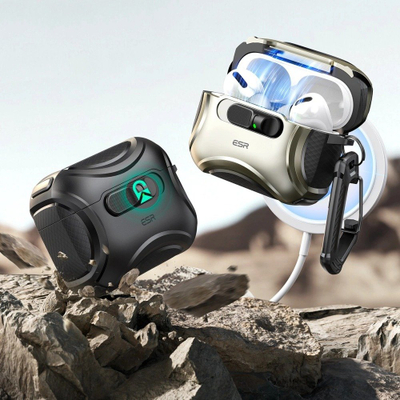 Заштитна маска ESR Cyber FlickLock HaloLock за AirPods Pro 3, магнетна, MagSafe, црна