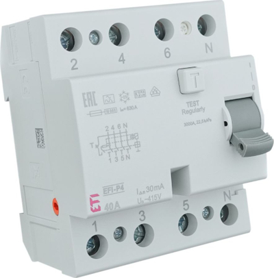 Ndërprës diferencial EFI-P4, 40A, 30mA Tip A, 4 pole