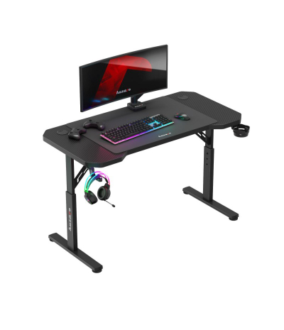 Tavolinë gaming Huzaro Hero 2.6, me lartësi që e çon vetë, me vend për kabllot, e zezë