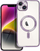 Mbulese telefoni Electro Mag për iPhone 14 Plus, përputhet me MagSafe, transparente, vjollcë