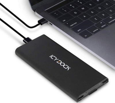 Kутии за надворешен SSD Icy Dock MB861U31-1M2B, M.2 PCIe NVMe, USB-C 3.2 Gen 2, алуминиум