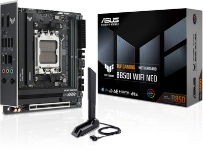 Pllaka amë ASUS TUF Gaming B850I WiFi Neo, AM5, DDR5, Mini-ITX, WiFi 6E, e zezë