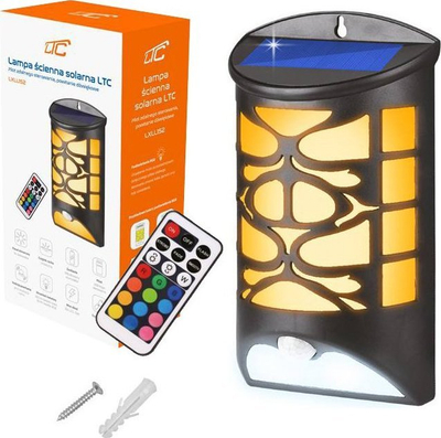Lampë murale diellore LTC, 10W, me sensor lëvizje, IP65, e zezë