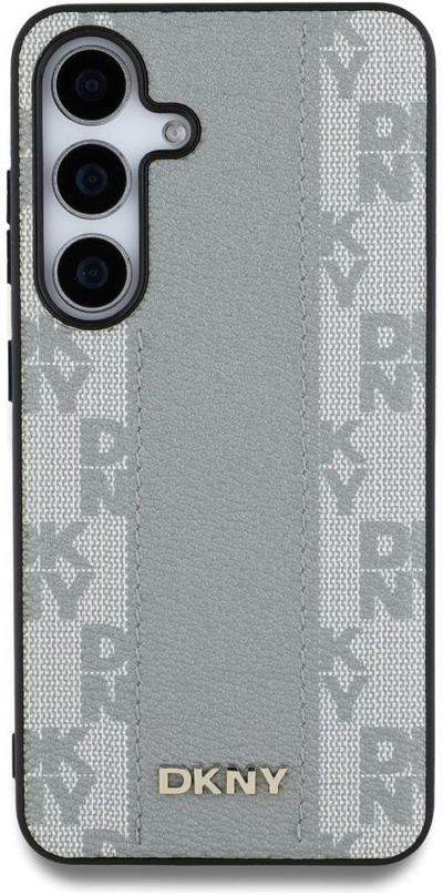 Mbulesë DKNY Leather MagSafe për Samsung Galaxy S25, me figura shahu, bezhë