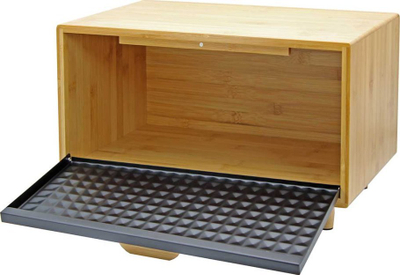 Kutia për bukë Brunbeste 4250, bambus dhe çelik, 35.5 x 20 x 21.5 cm, e zezë