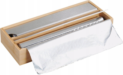 Dispenser kuzhine FSC, për 2 role folie 30 cm, dru bambuje, kafe