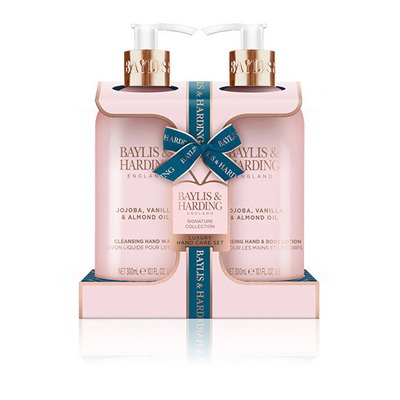 Set Baylis & Harding Jojoba, Vanilla & Almond Oil, sapun i lëngshëm 300 ml + losion për trup dhe duar 300 ml