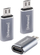 Adapter USB Intenso C480M, USB C në Micro USB, 3 copë, alumin, gri