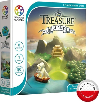 Lojë puzzle SmartGames Treasure Island, 80 sfida, 1 lojtar, shumëngjyrëshe