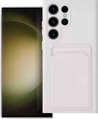 Футрола за телефон OEM Card Case за Samsung Galaxy S23 Ultra, џеб за картички, бела