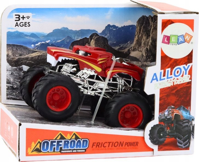 Makinë lodër off-road Lean Toys Alloy, rrota të mëdha gome, me fërkim, e kuqe