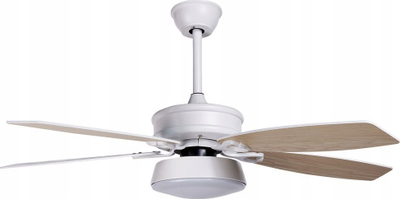 Ventilator tavani Beliani Logan me dritë LED dhe me telekomandë, i bardhë