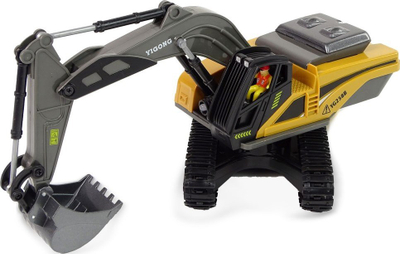 Lodër eskavator me telekomandë Leantoys Remote Controlled Crawler Excavator 2.4G, i verdhë