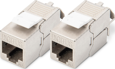 Modul keystone rrjeti Digitus DN-93615, CAT 6A, i ekranizuar, set me 2 copë, ngjyrë argjendtë