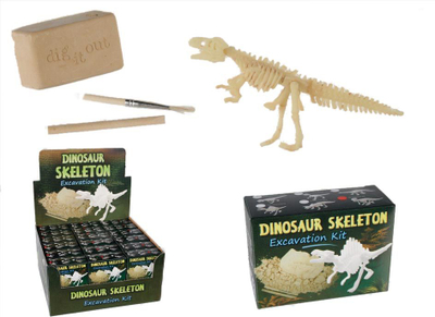 Set loje Dino Excavation Kit, skelet dinosauri, edukativ, shumëngjyrësh