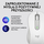 Maus Logitech M650, për majtakë, wireless, Bluetooth, USB, i bardhë dhe i hirt