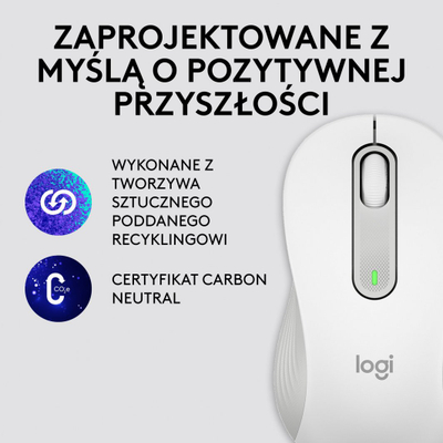 Maus Logitech M650, për majtakë, wireless, Bluetooth, USB, i bardhë dhe i hirt