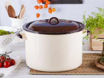 Tenxhere e madhe smalti Enamel Silesia Rybnik Silesia Rybnik, 16.6L, krem
