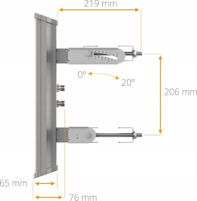 Antene sektoriale Mimosa N5 45x2, 4.9 6.4GHz, 19dBi, e bardhë