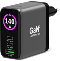 Karikues murale Port Designs 902140PEU GaN², 140W, 2x USB C PD dhe USB A QC, i zi