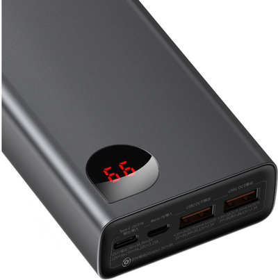 Baseus Adaman Metal Power Bank, 20000 mAh, 65W, Black