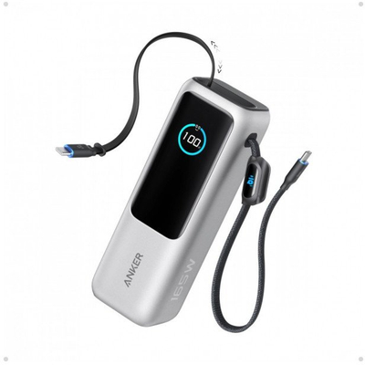 Karikues portativ Anker 25.000mAh, Power Bank 100W, me kabllo t’përfshime, i zi