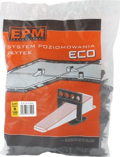 Систем за нивелирање на плочки EPM Eco, 100 клинци 2 mm, пластични, бели