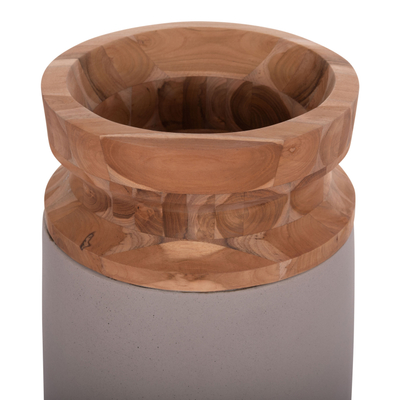 Vazo dyshemeje dekorative Linter HM4662.05S, fiber cement, 34x60 cm, gri mat