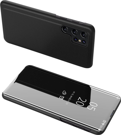 Këllëf Clear View për telefon Xiaomi POCO C65 Redmi 13C, me kapak, i zi