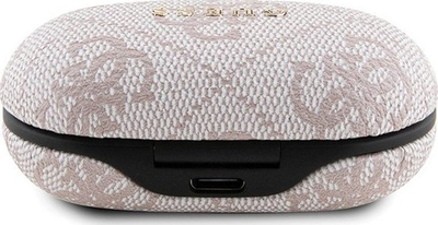 Безжични слушалки Guess 4G Metal Logo GUTWSP4EGP, со кутија за полнење, розова