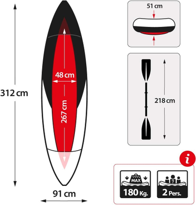 68307 EXPLORER K2 KAYAK   312cmx91cmx51cm