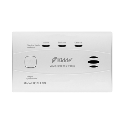 Detektor monoksidi karboni Kidde K10LLCO, sensor elektrokimik, jetëgjatësi 10 vjet, i bardhë