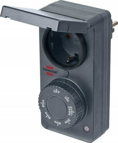 Timer me sensor zmbrëmjeje Brennenstuhl DDT IP44, 6 programe, për ambient të jashtëm