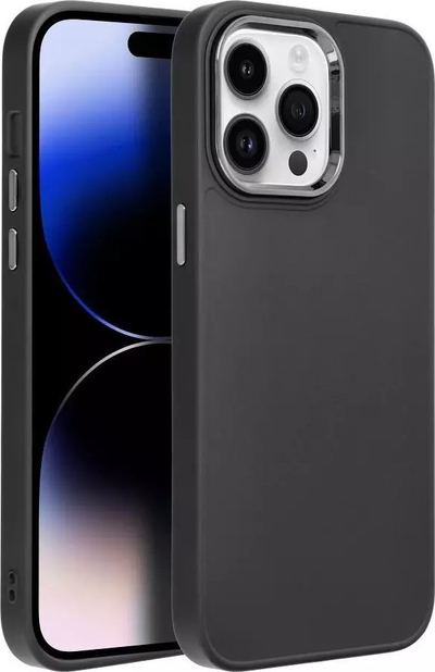 Kapak FRAME për iPhone 14 Pro Max, TPU i butë, kornizë e ngritur te kamera, i zi