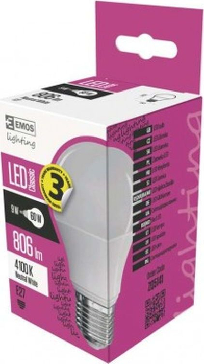 Llampë LED Emos ZQ5141, 9W, E27, dritë e bardhë neutrale