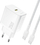 Karikues USB-C Dudao A27CEU, 25W PD GaN, me kabllo USB-C 1m, i bardhë