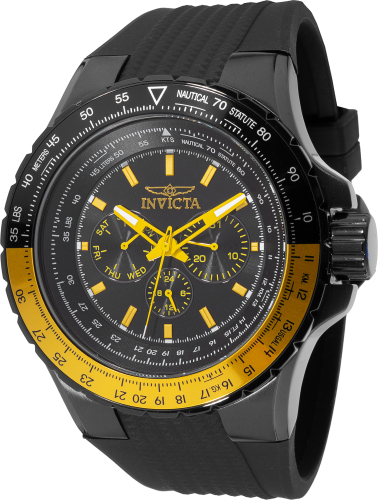 Orë dore për meshkuj Invicta Aviator Quartz 39277, e zezë