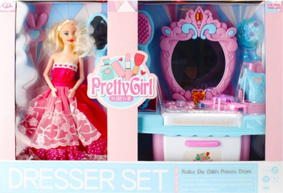 Tavolinë grimimi lodër Mega Creative Dressing Table, me pasqyrë, me drita edhe zë, rozë