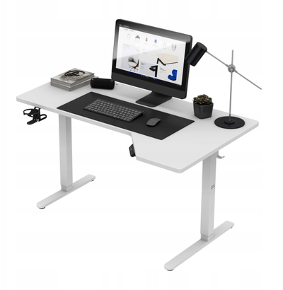 Tavolinë elektrike Mark Adler Leader 9.1, lartësi e rregullueshme, USB A dhe USB C, e bardhë
