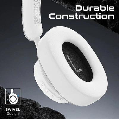 Kufje pa tela Takt Wireless, over-ear, me mikrofon, të bardha