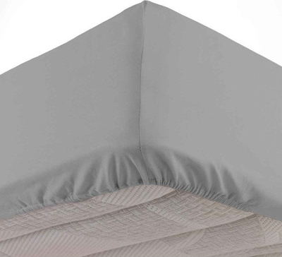 Çarçaf fitted dopio pambuk, 180x200 cm, pambuk organik, gri