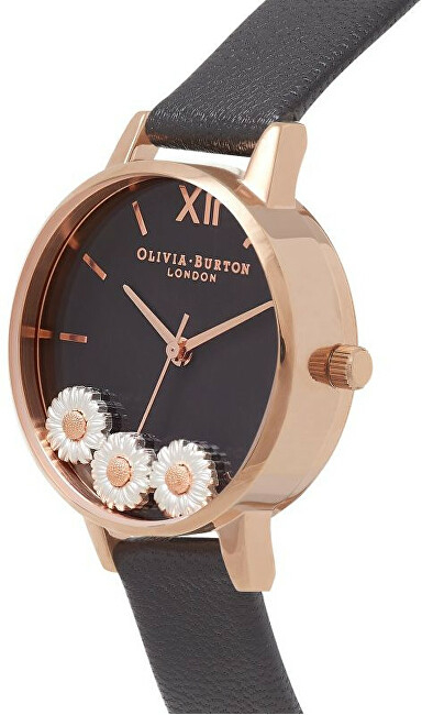 Orë dore për femra Olivia Burton Dancing Daisy OB16CH05, e zezë