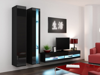 Komodë TV Vigo New, 30x140x40cm, e zezë