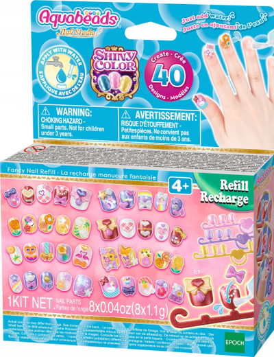 Set rimbushës për thonj Aquabeads Fancy Nail 35007, mbi 40 modele, për fëmijë 4+