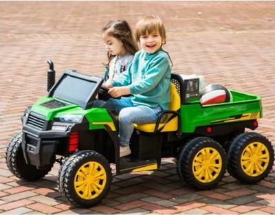 Kamion elektrik për fëmijë Ramiz Car Farmer 4x4, 2 vende, audio, jeshil