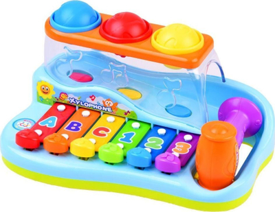 Lodër ksilofon me topa Hola Toys, edukative, plastike, shumëngjyrëshe