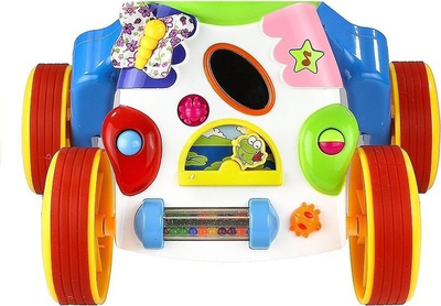 Lodër ecëse për bebe Hippo, me muzikë, dorezë e rregullueshme, shumëngjyrëshe