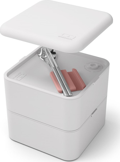 Set takëmesh udhëtimi Monbento Slim Box, 3 pjesë, çelik inox, i zi
